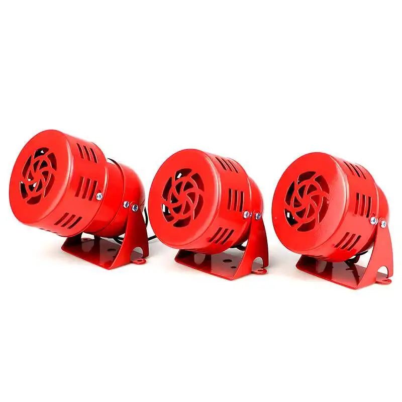 Sirena industrial roja mini de motor metálico, alarma industrial de 110dB, bocina multivoltaje