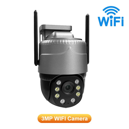SANSCO 5MP 4G PTZ Camera AI Human Detection Tracking Outdoor 3MP Wireless Night Vision WIFI Surveillance IP Camera V380 PRO 3MP WIFI No SD Card / UK Plug / CHINA