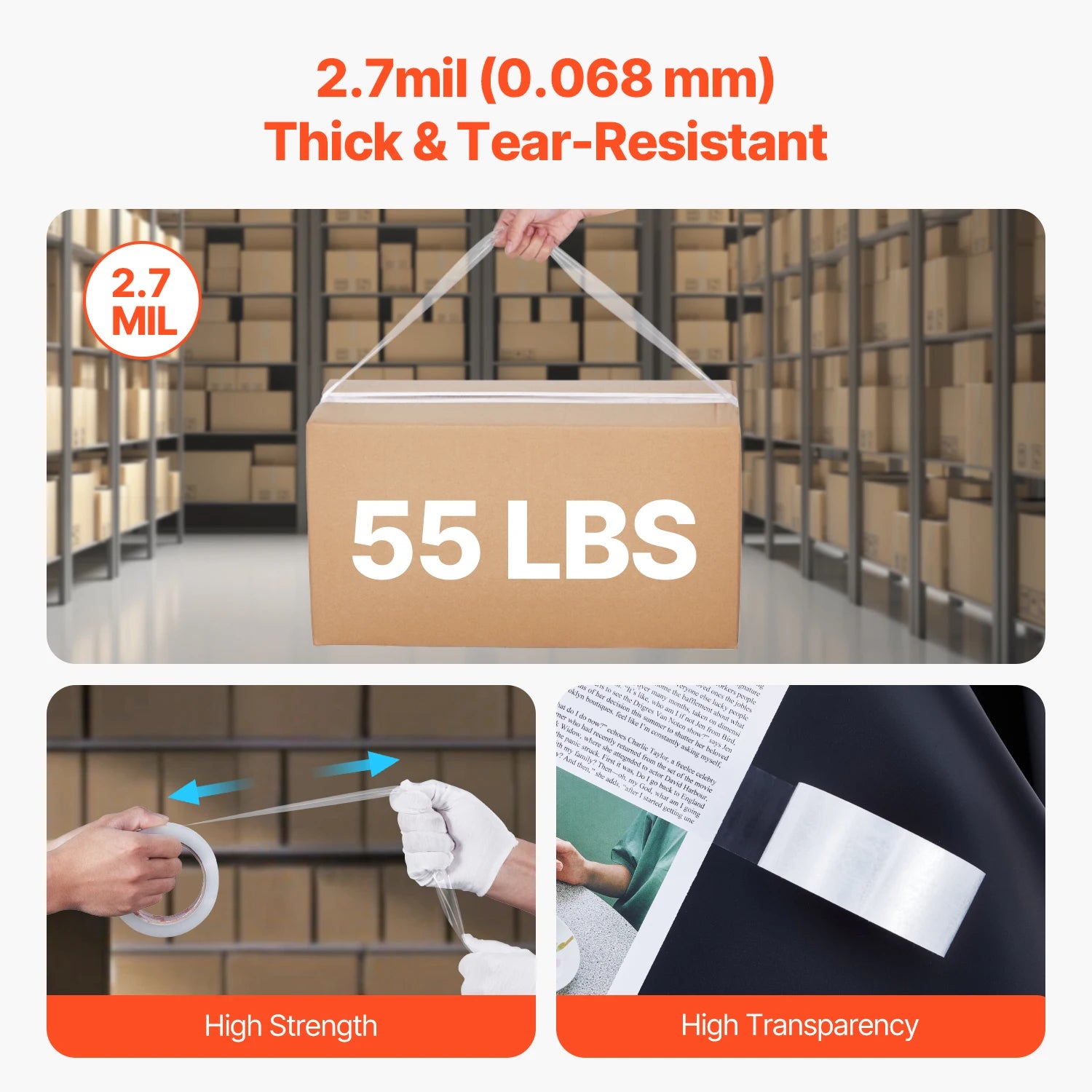 SucceBuy 4.8cm Transparent Tape &ndash; Heavy Duty Adhesive