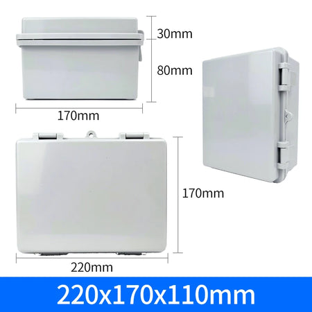 IP66 Waterproof Junction Box ABS Plastic Outdoor - Durable Grey 220x170x110mm / CHINA