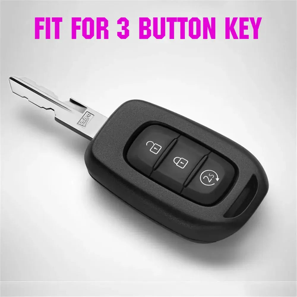 3 Button Silicone Remote Key Fob Case Cover Fit For Renault Duster Sandero Logan Clio Captur Laguna Scenic Holder 2015 2016 2017 by InterCyprus Trading Ltd
