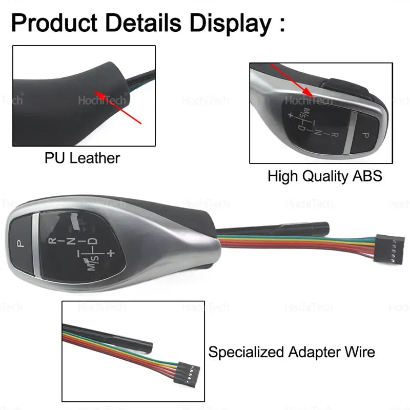 Led PU Leather Sliver LED Gear Shift Knob Automatic Gear Shifter Lever Handle Kit for BMW 5 Series E39 M5 1995-2004 by InterCyprus Trading Ltd