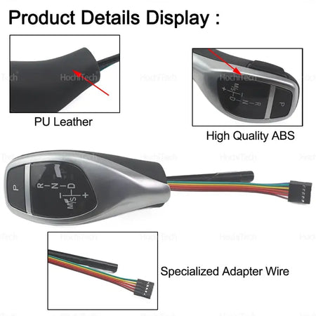 Led PU Leather Sliver LED Gear Shift Knob Automatic Gear Shifter Lever Handle Kit for BMW 5 Series E39 M5 1995-2004 by InterCyprus Trading Ltd
