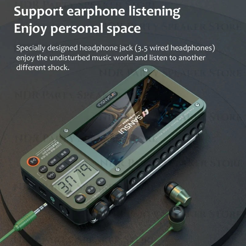 F50 Portable Rechargeable Radio &amp; Bluetooth Speaker with Video Player