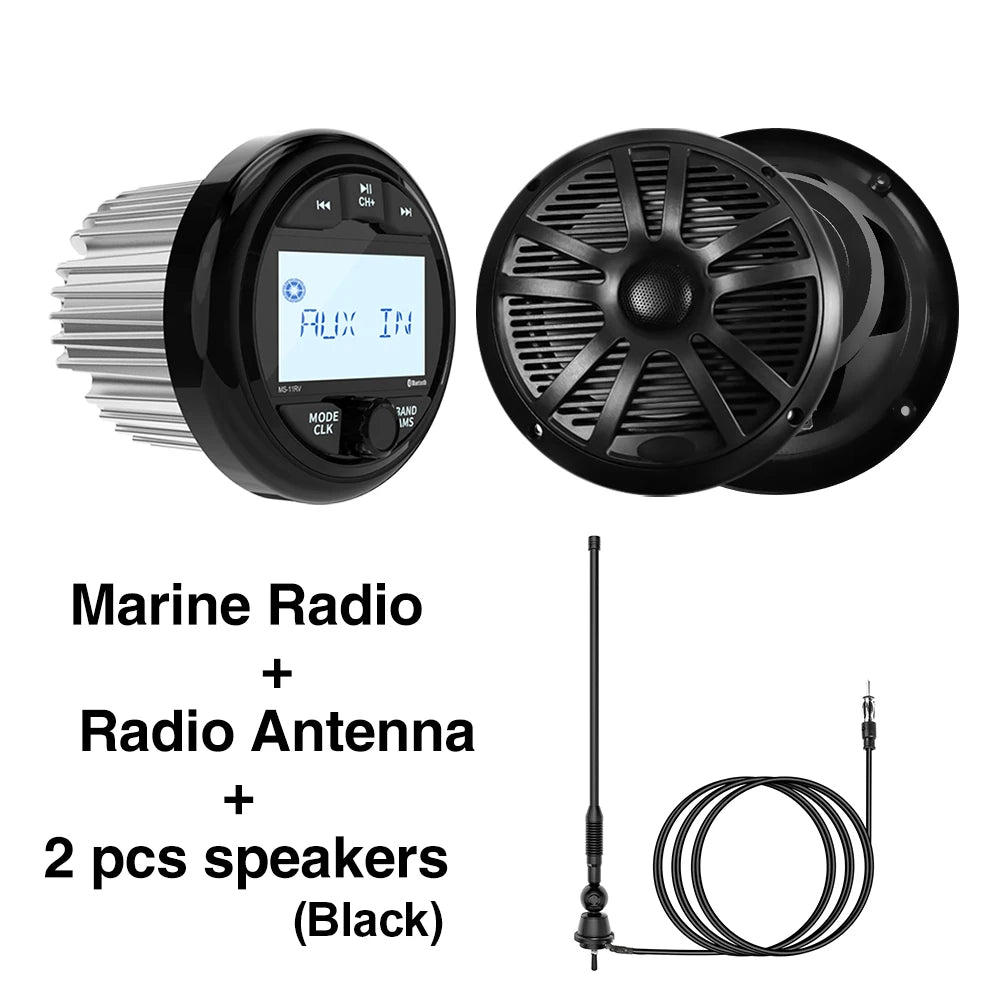 MS-11RV-1 Stereo Radio &ndash; Bluetooth Waterproof Universal Radio Black ANT