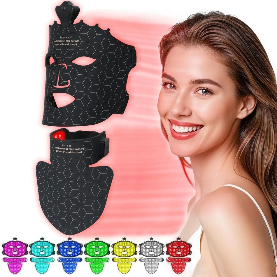7-Color LED Face Mask with Red Light Therapy for Anti-Aging at Home