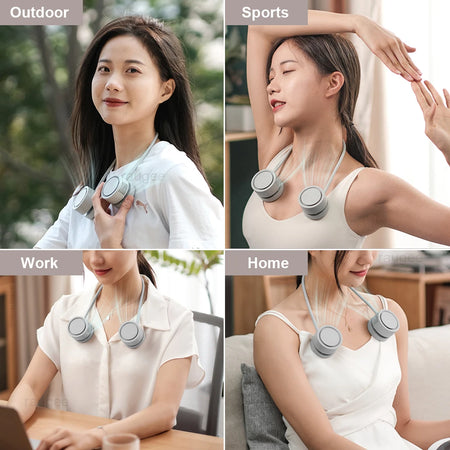 Portable Neck Fan &ndash; Three Speed USB Rechargeable Comfort