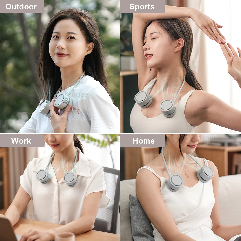 Raugee Neck Fan - 3 Speed Bladeless USB Rechargeable