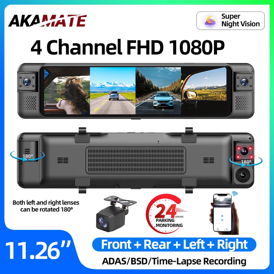 11.26inch 1080P Car DVR 4CH &ndash; Night Vision Parking Mode