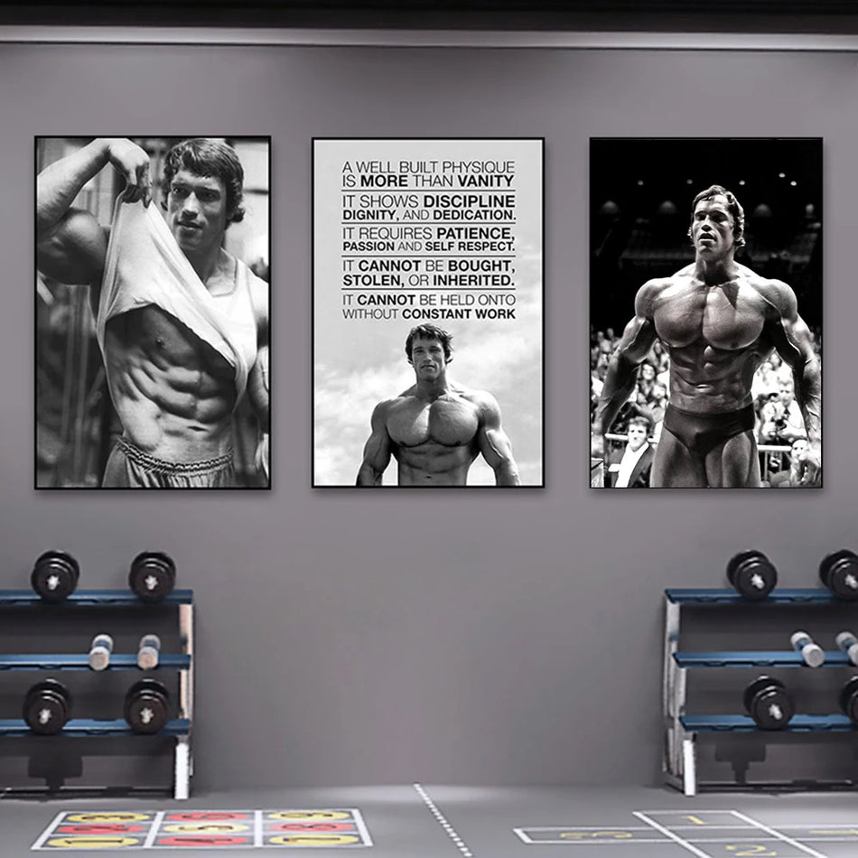 Bodybuilding Poster Canvas Print for Gym Decor Inspirational Sports Wall Art