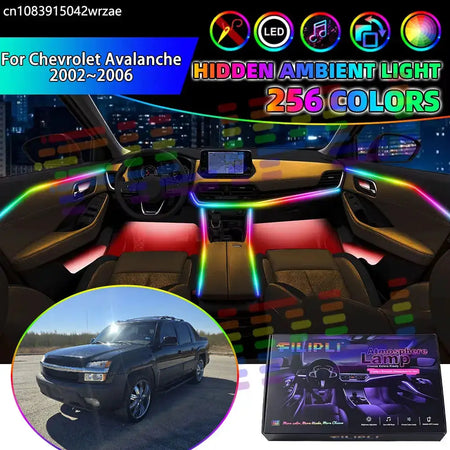 For Chevrolet Avalanche 2002~2006 MK1 2003 RGB Car Interior Ambient Lights Strips Breathing Lighting Kit App Control LED strips by InterCyprus Trading Ltd