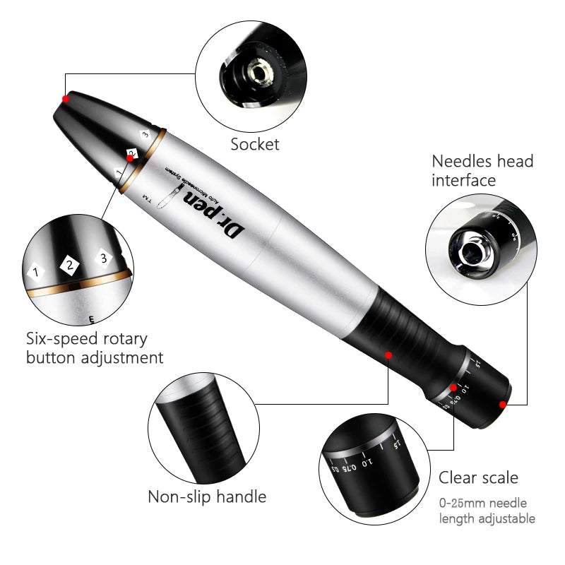 Dr Pen A1 Derma Pen Sei Velocità Microneedling Rimuovi Cicatrici