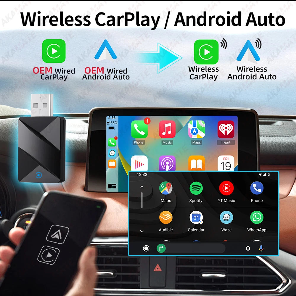 2 In 1 Wireless CarPlay Dongle &ndash; Wireless Android Auto
