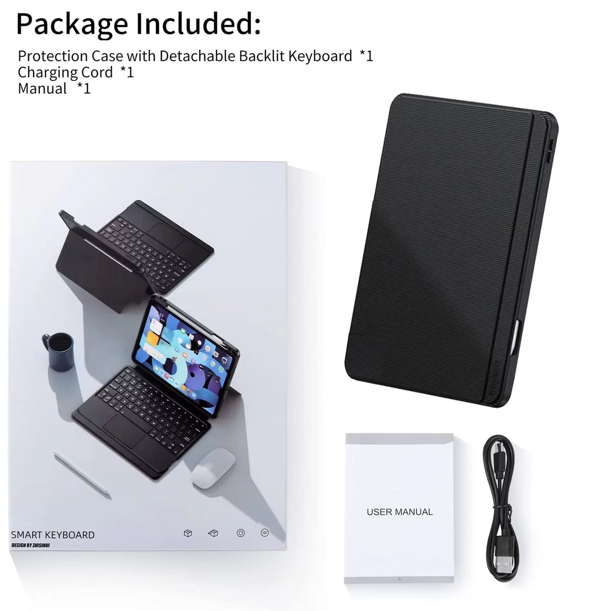 Split Keyboard Case for iPad Mini 6 &ndash; RGB Backlit Trackpad