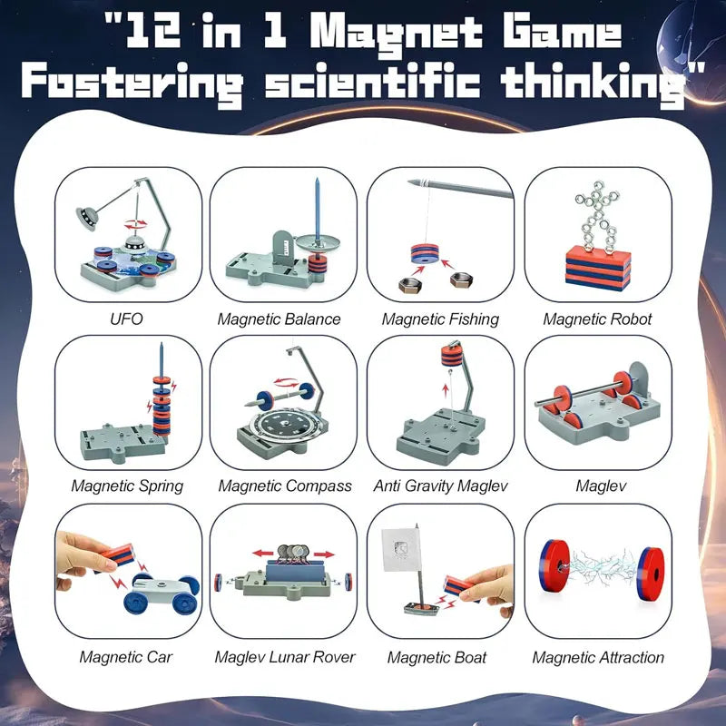 STEAM 12-in-1 Magnetic Science Kit &ndash; Educational STEM Gift