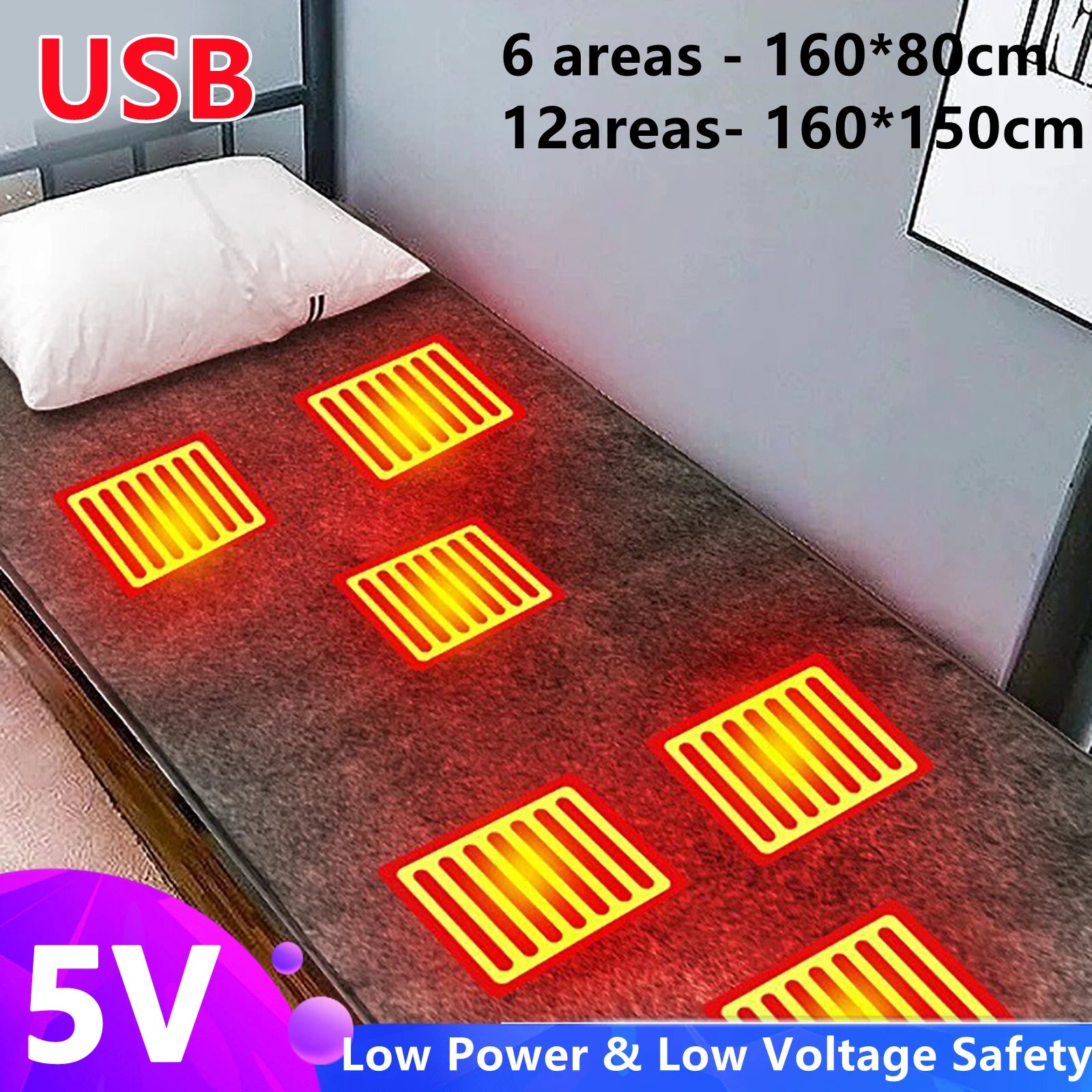 Electric Heating Blanket USB Car &ndash; Three Speed Thermostat