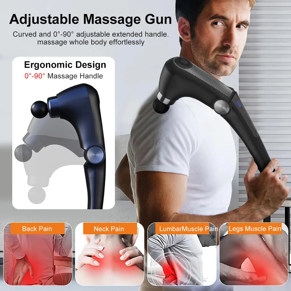 Fascia Massage Gun Electric Muscle Massager With Handle For Full Body
