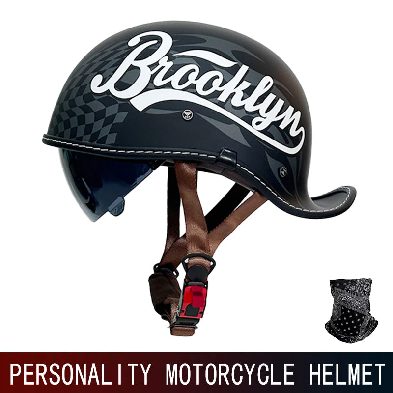 Retro Tail Half Helmet Unisex &ndash; Lightweight ABS Shell F-22-2 / XXL / CHINA
