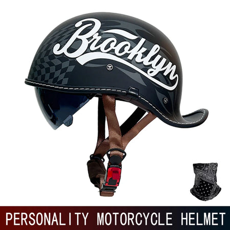 Retro Tail Half Helmet Unisex &ndash; Lightweight ABS Shell F-22-2 / XXL / CHINA