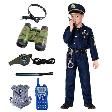 Police Costume Accessories Set &ndash; Walkie Talkie and Whistle