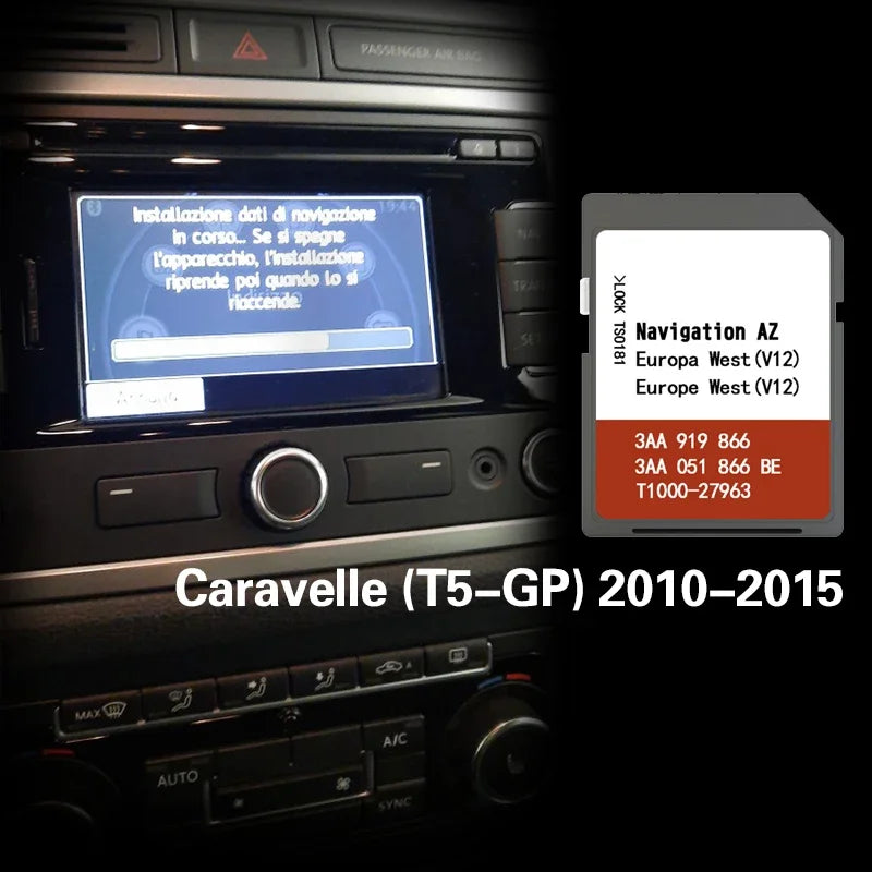 AZ V12 WES RNS315 VW Caravelle SD Card - 8GB Navigation Map Caravelle (T5-GP) / CHINA