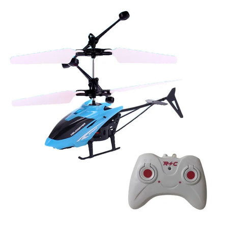 Rechargeable Mini RC Drone with Obstacle Avoidance for Safe Flight blue-with RC