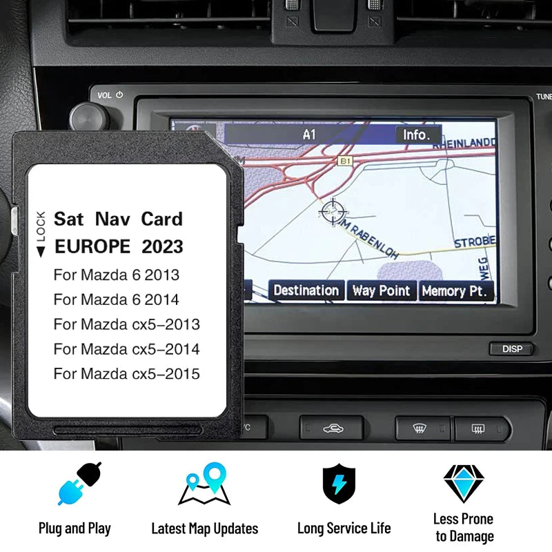 Actualizare hărți GPS pe card SD pentru sistemul de navigație Mazda 6 CX-5 versiunea 2024