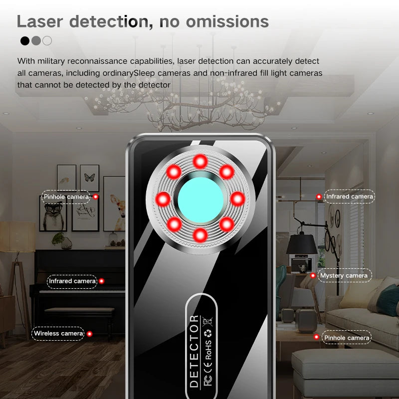 Laser Infrared Detector Mini Bug Finder Anti Spy Detector - GPS Tracker &amp; Wireless Cam Gadget