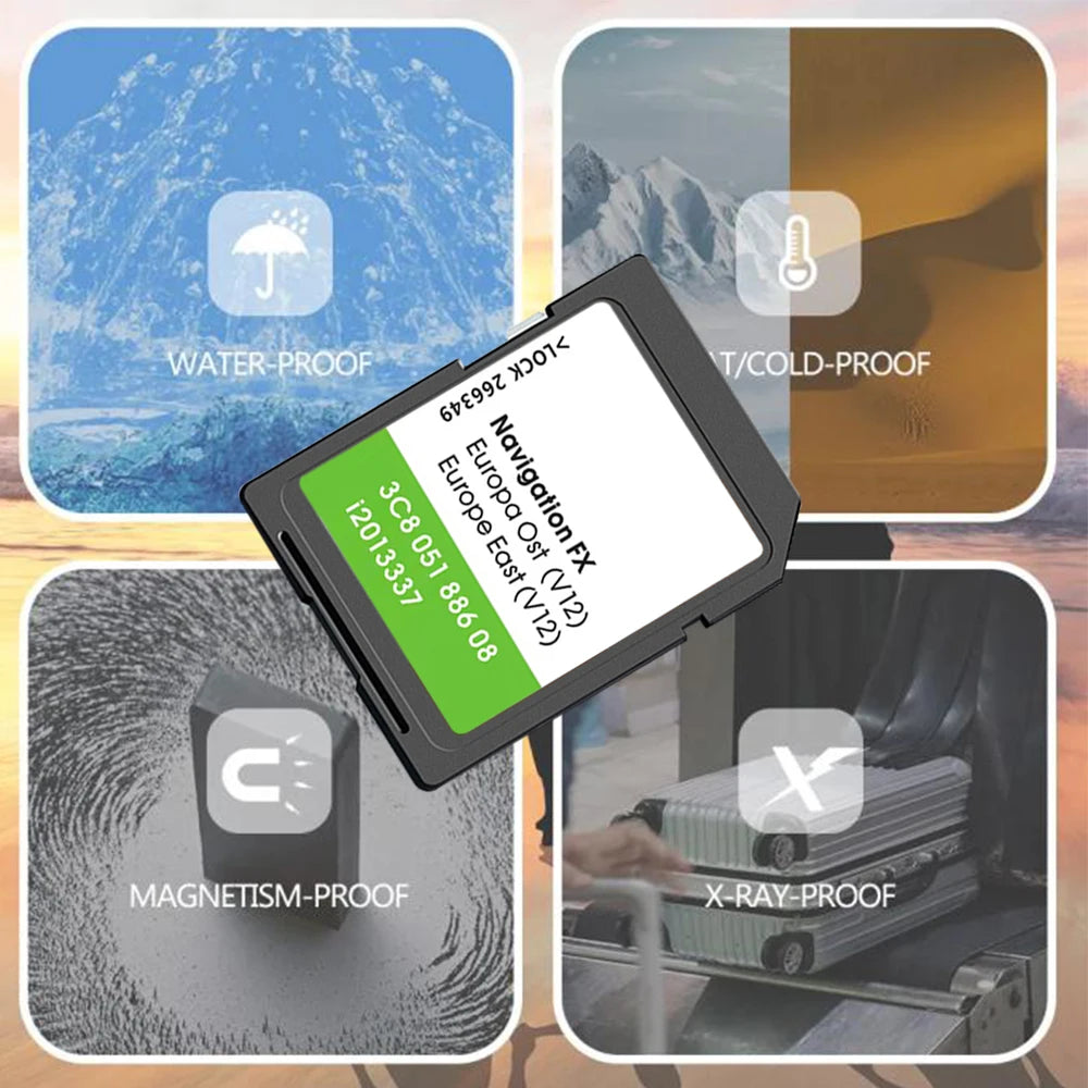 VW RNS 310 East Europe Map Card 8GB &ndash; East Europe Maps