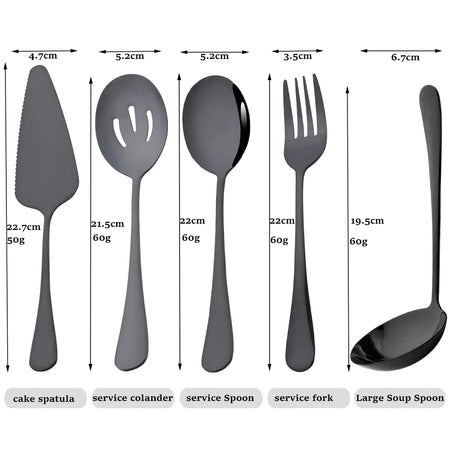 KNGZI 5/7Pcs Serving Utensils Set &ndash; Eco-Friendly Stainless Steel Design