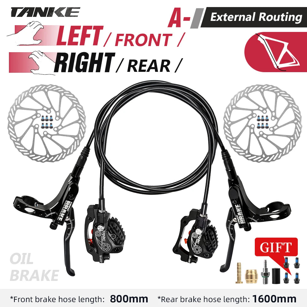 TANKE MTB TB-600 &ndash; 4-Piston Hydraulic Disc Brake With 160mm Rotor 160mm Black LF RR