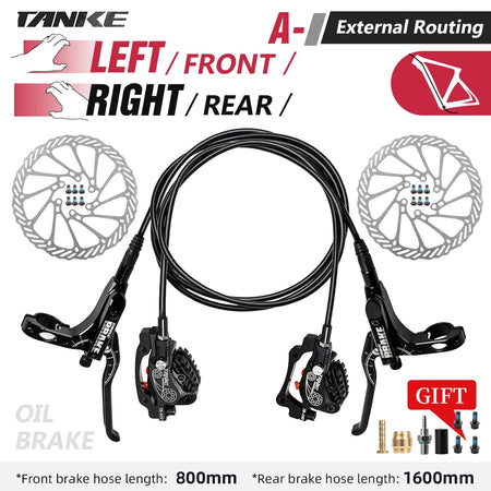 TANKE MTB TB-600 &ndash; 4-Piston Hydraulic Disc Brake With 160mm Rotor 160mm Black LF RR