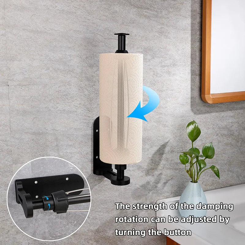 Държач за тоалетна хартия от неръждаема стомана с самозалепваща се основа, без пробиване, за кухня и баня