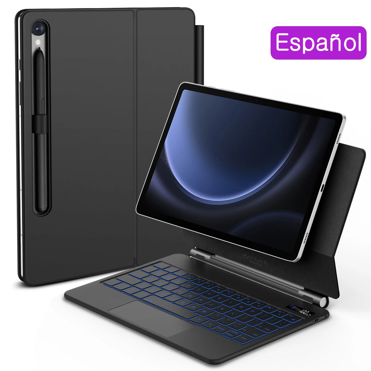 Magic Keyboard For Galaxy Tab S7 Plus S8 S9 FE &ndash; Backlit Spanish / S7 11 inch