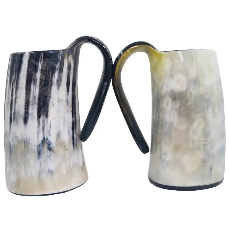 1Pc Handmade Ox Horn Mug - Rustic Whiskey Shot Glass