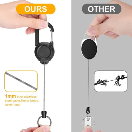 Outdoor Retractable Keychain with Heavy Duty Carabiner &ndash; 2/4/8pcs Badge Holder Reel