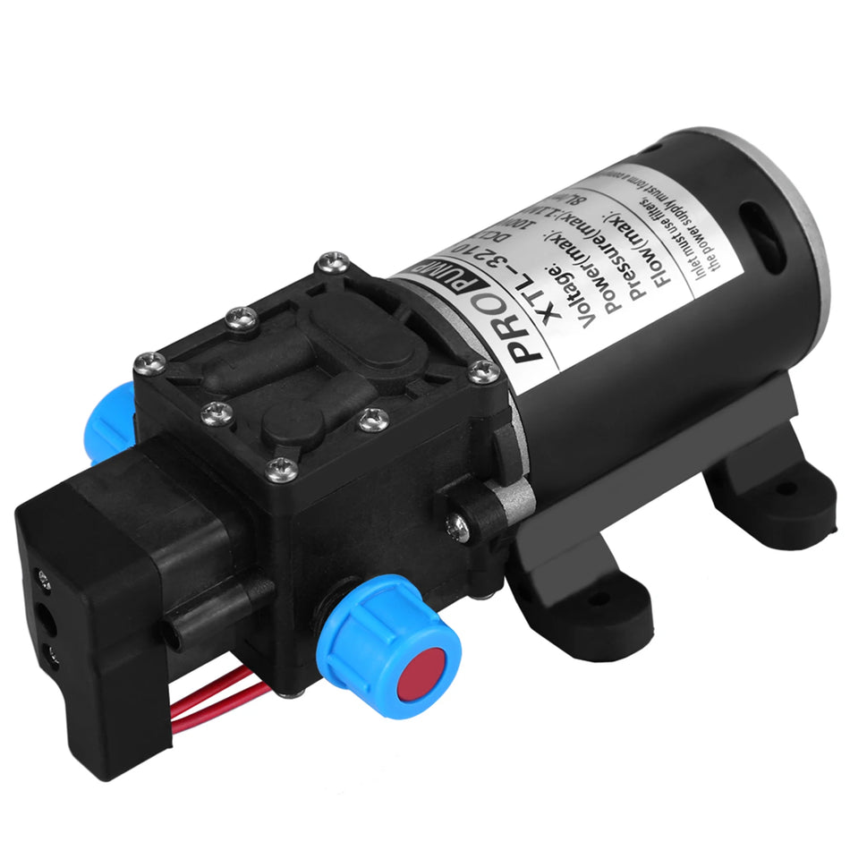 Pompa de apă cu diafragmă de înaltă presiune 12V DC, autoamorsantă, 8 L pe minut, carcasă din ABS