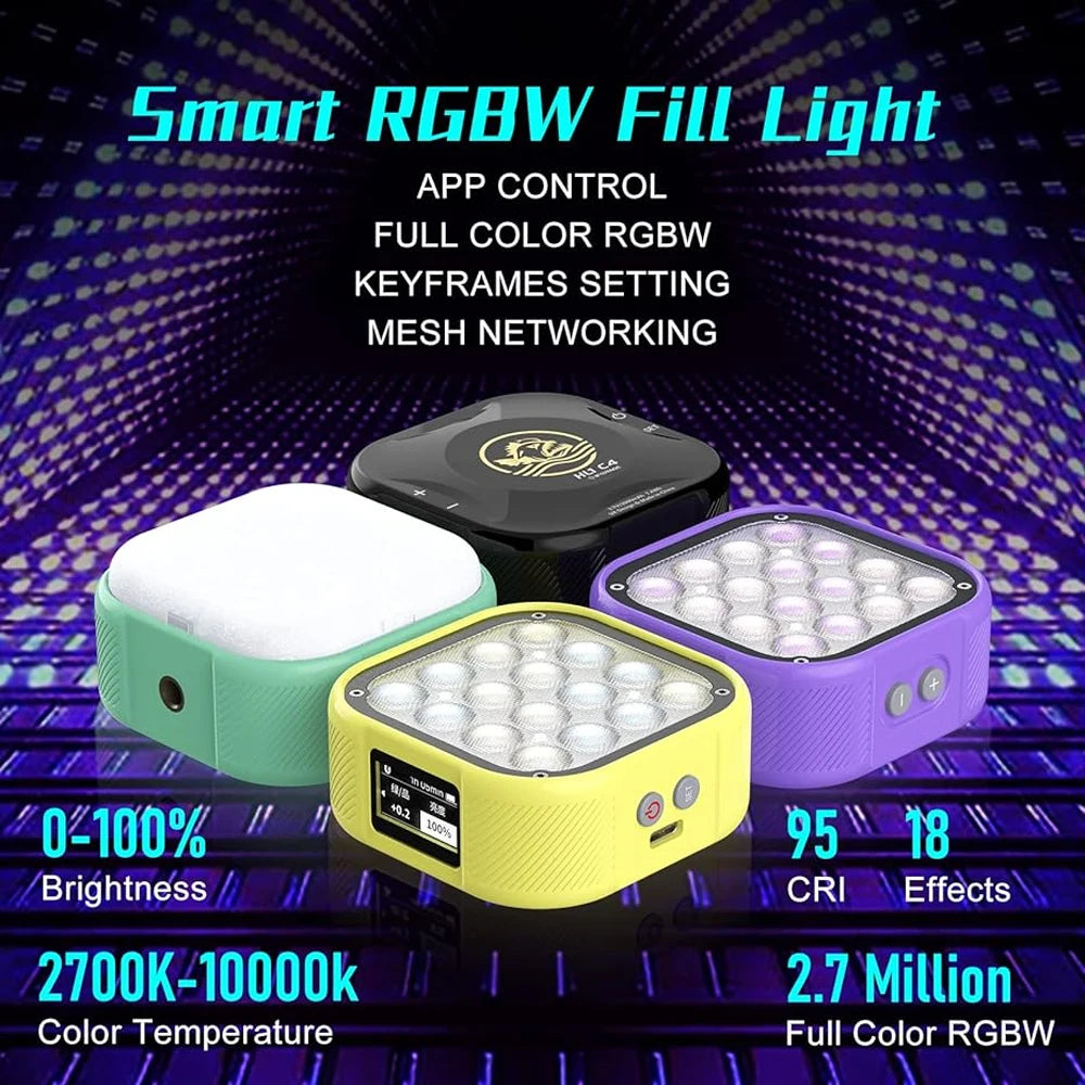 IFOOTAGE RGB Video Light - 360Deg App Control 18 Effects