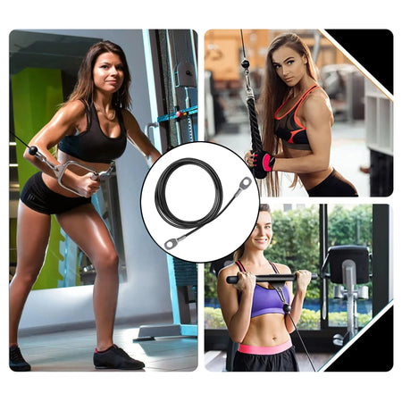 Heavy Duty Fitness Pulley Cable for Home Gym - 98/118 Inch, Durable Accessory