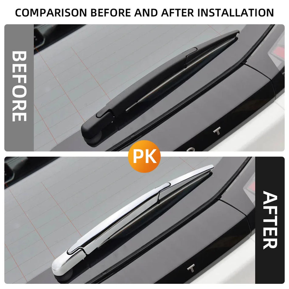 Peugeot 2008 Rear Windshield Wiper Cover ABS Silver, 3 Pieces Set
