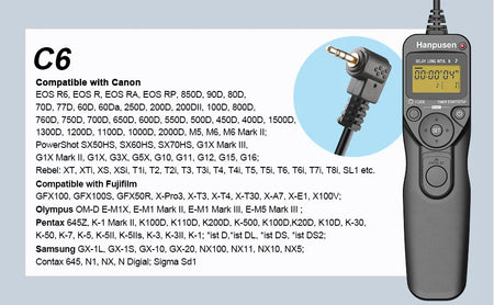 Camera Time Lapse Remote for Canon, Nikon, Sony, Olympus TR90 C6 For Canon / China