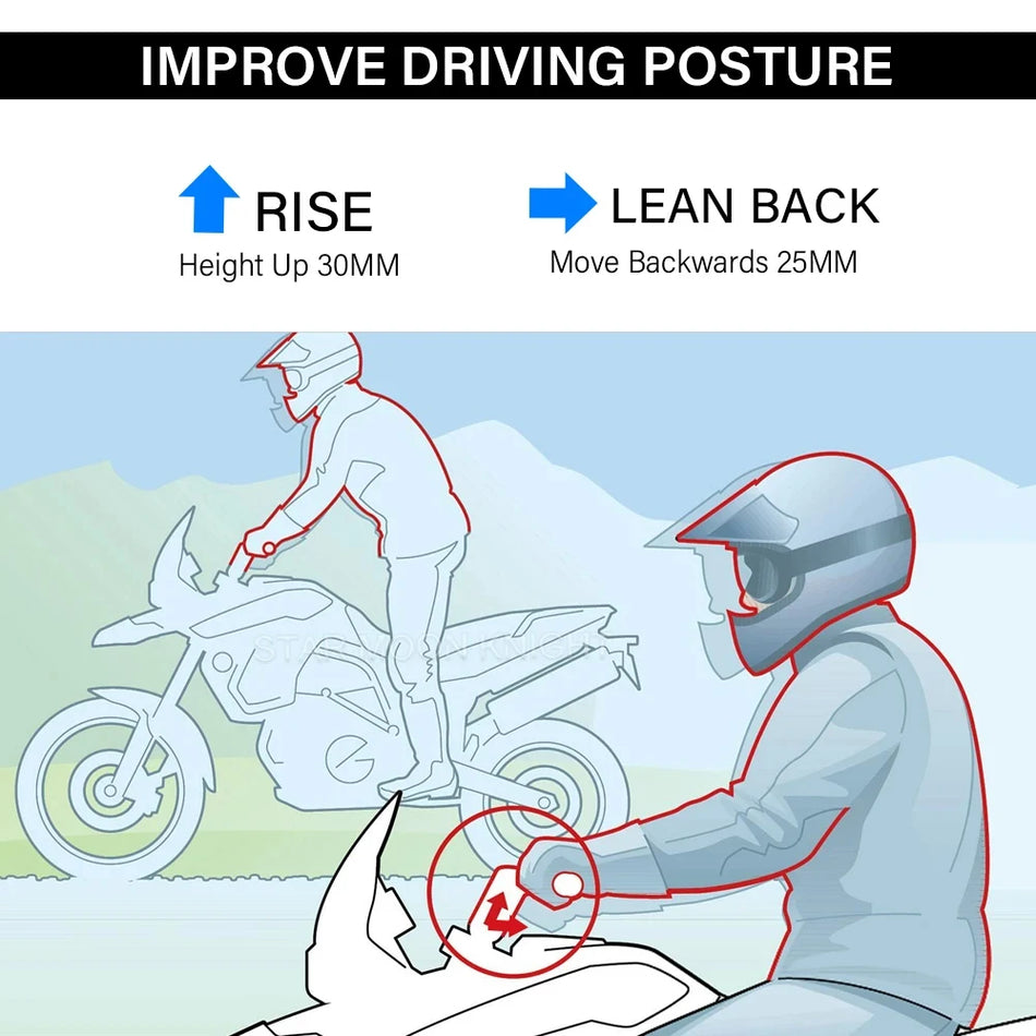 Extensão Elevadora do Guiador Voge 900 DSX com Elevadores Deslocados, Elevação Ergonómica para Conforto e Controlo do Condutor