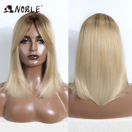 Noble Bob Wig - Silky Straight 16 Inch Synthetic Wig with Bangs for Cosplay and Daily Wear NATHL8-T12Q-22D-22D / CHINA / 16inches