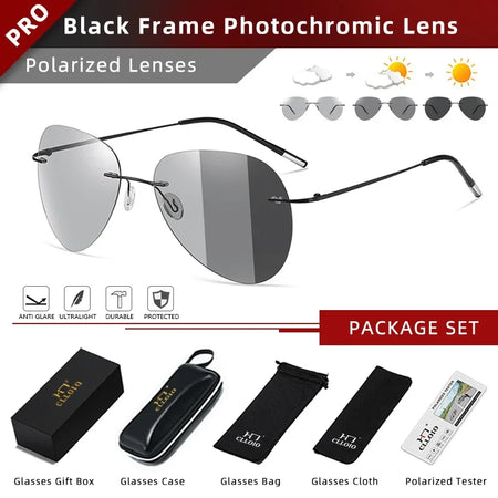 CLLOIO Ultralight Titanium Sunglasses &ndash; Photochromic C1-Package Set