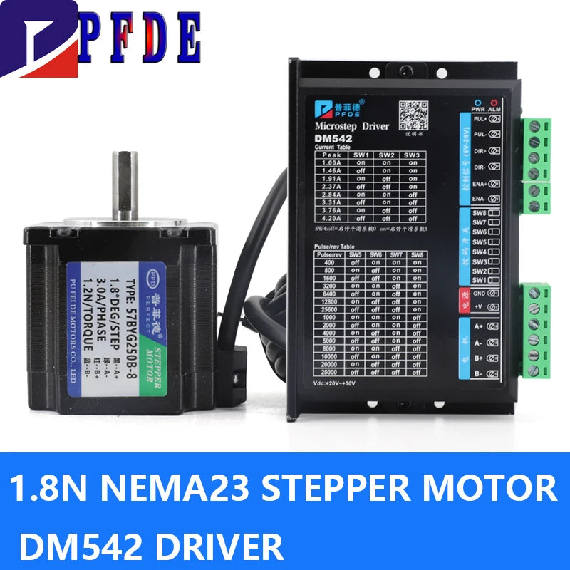 NEMA 23 Stepper Motor &ndash; Exceptional Precision and Reliability motor and DM542 / 8MM