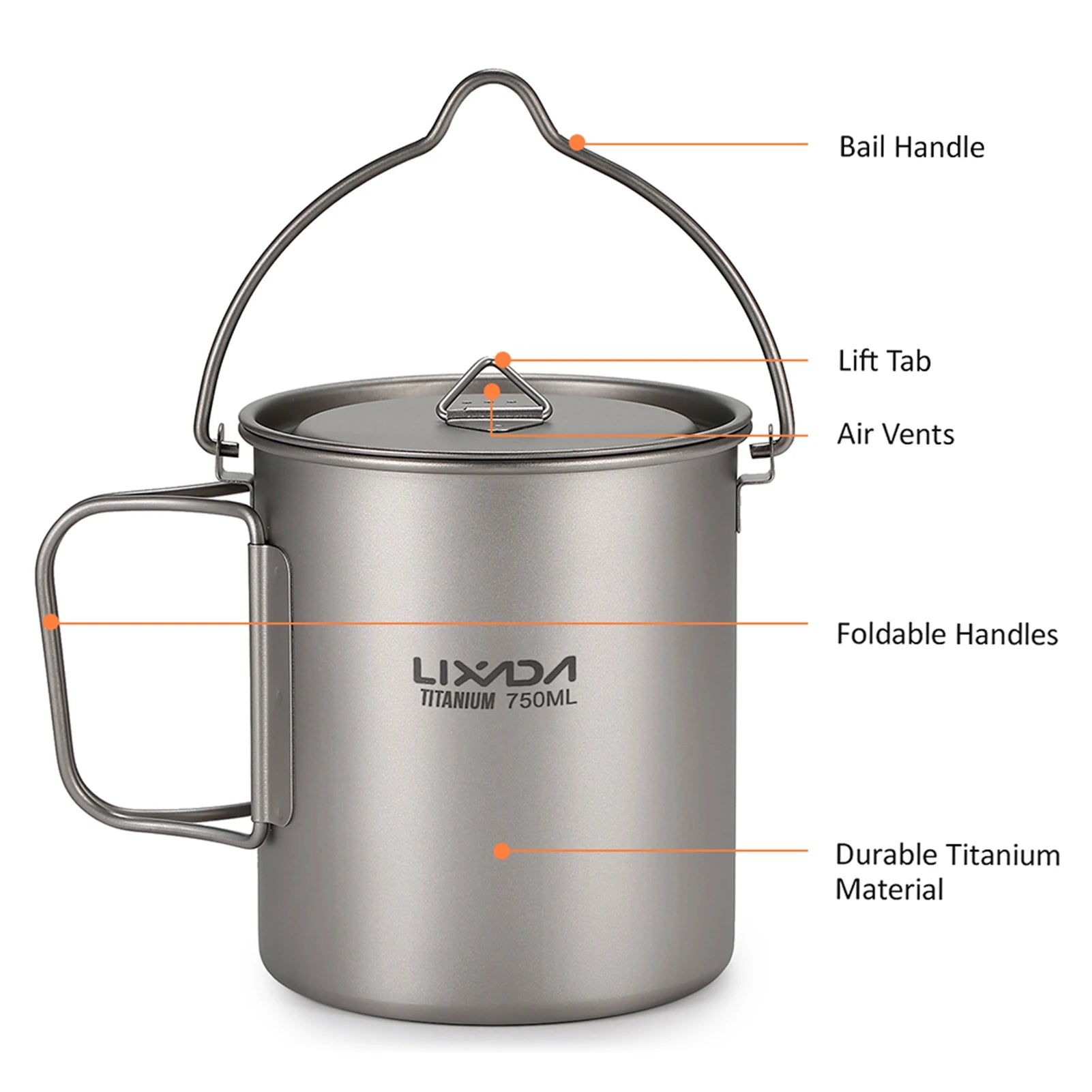 Ultralight 750ml Titanium Pot &ndash; Ultra Lightweight Camp Mug