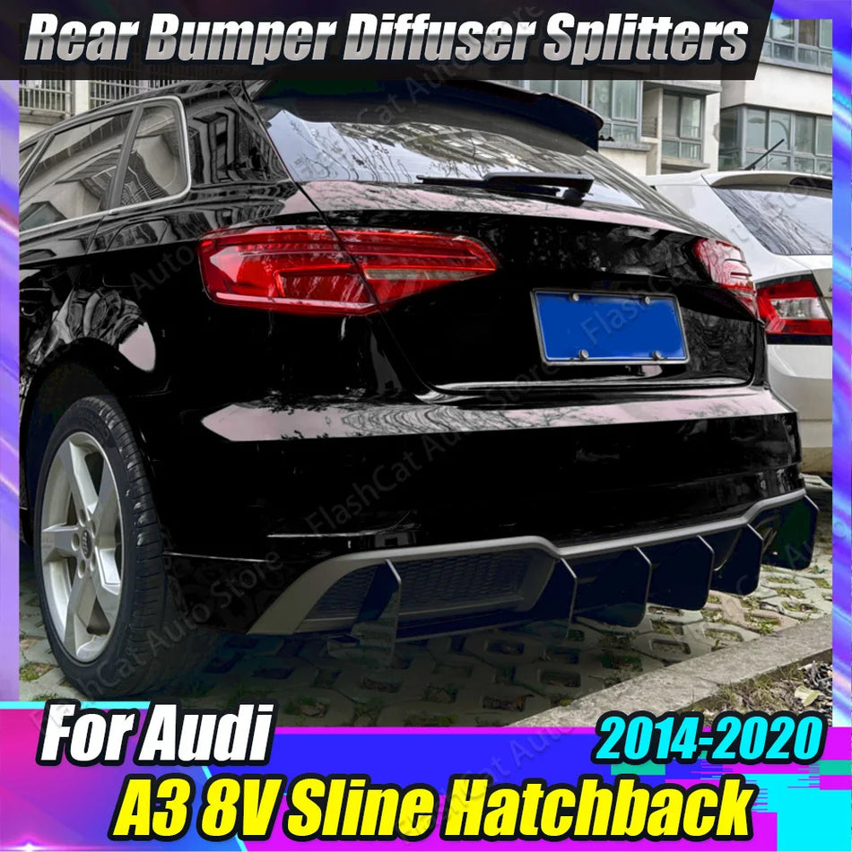 Shark Style Alhaisempi Diffuusori 6 Evä Audi A3 8V 2014 2020