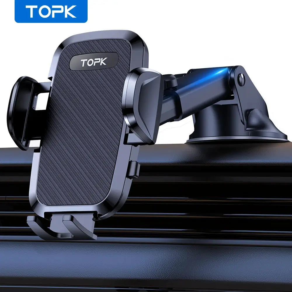 TOPK D36-G Universal Car Phone Holder with Hook Clip Air Vent Car Mount 360° Rotation Universal Mobile Phone Mount for Cellphone by InterCyprus Trading Ltd