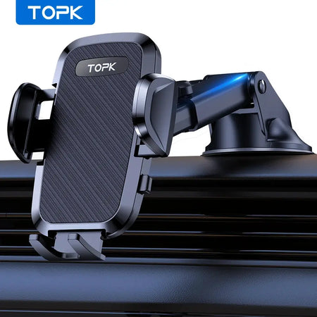 TOPK D36-G Universal Car Phone Holder with Hook Clip Air Vent Car Mount 360° Rotation Universal Mobile Phone Mount for Cellphone by InterCyprus Trading Ltd