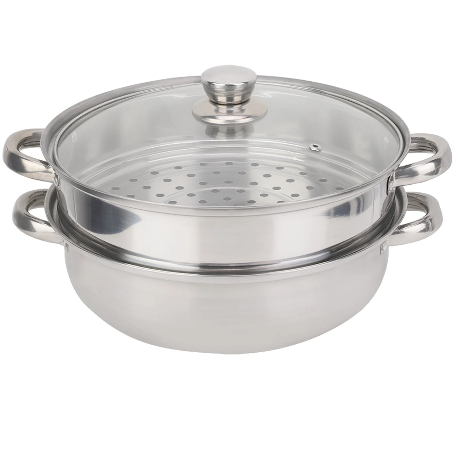 2-Layer Stainless Steel Pot &ndash; Double Boiler and Steamer Silver